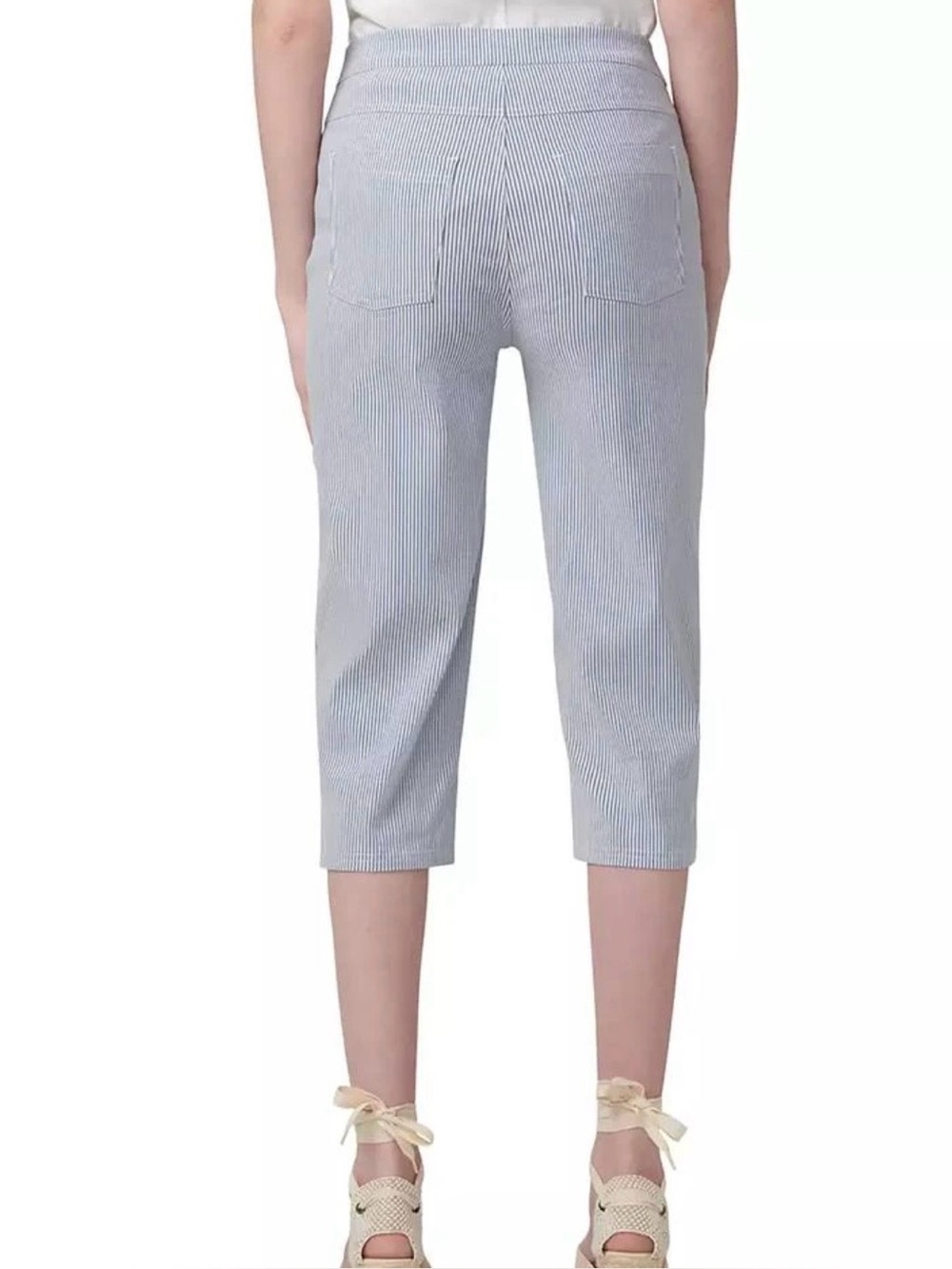 HUE Women's Spring Stripe Pedal Pusher Pants - Picture 3 of 8